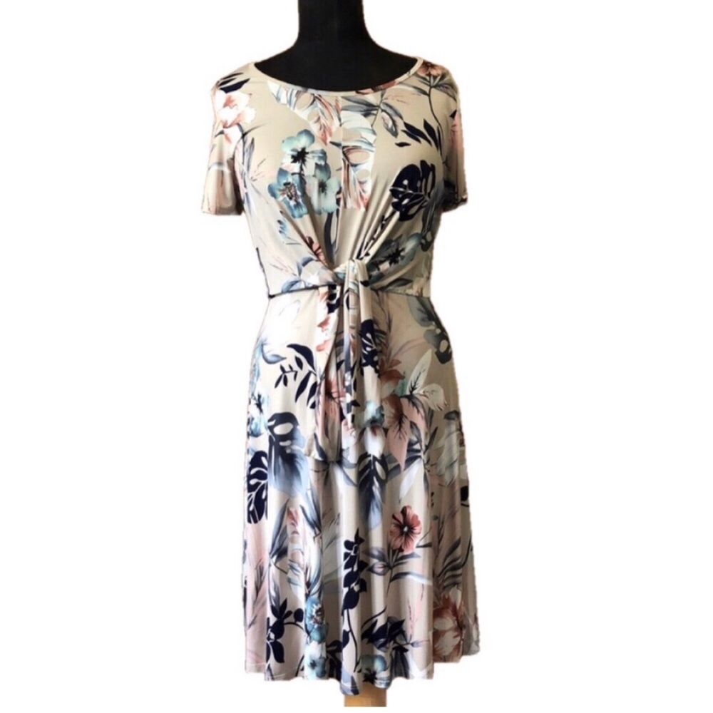 Les Amis Floral Print Tie-Front Dress